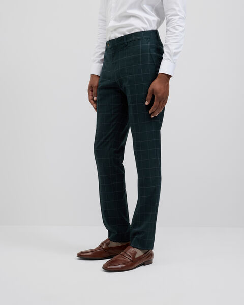 Sebastian Windowpane Check Tailored Pant, Khaki Windowpane, hi-res